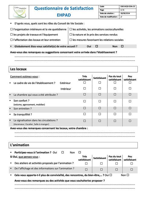 Modèle De Questionnaire De Satisfaction Burnhamu3a 46d