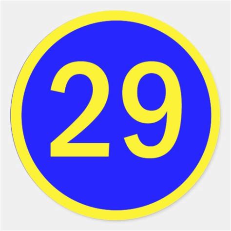 Number 29 In A Circle Classic Round Sticker Zazzle