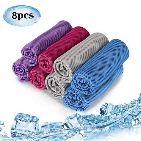 8 Pack Cooling Towels Soft Breathable Microfiber Ice Towel For Running