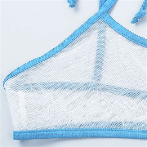 Buy Womens Swimwear Mesh See Through Bathing Suit Micro Bra G String