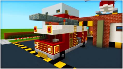 Minecraft Tutorial How To Make A Fire Truck 2019 City Tutorial Youtube