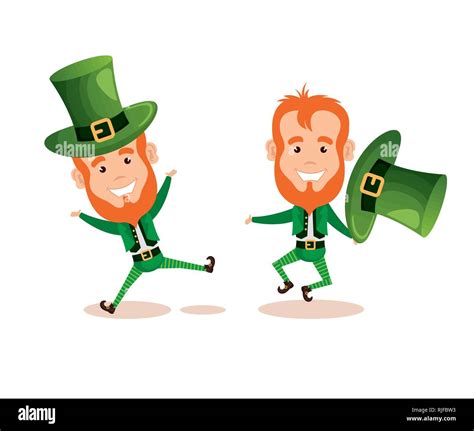 Couple Of Leprechauns Saint Patrick Characters Stock Vector Image And Art