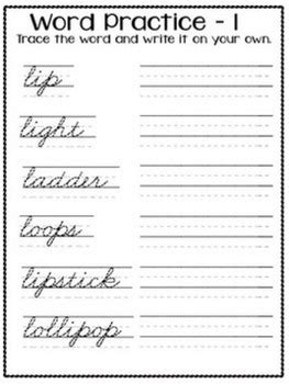 Upper and lowercase letters and practice words on each page. What is cursive writing practice Activity Ninjaz inti ...