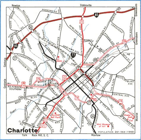 Road Map Of Charlotte Nc