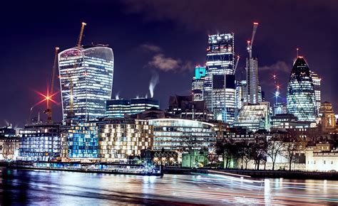 Hintergrundbilder London Großbritannien Wolkenkratzer Nacht
