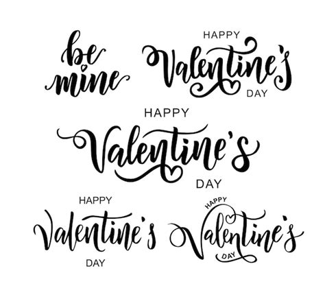 Texto De Feliz Día De San Valentín Tipografía De Letras De Mano Con