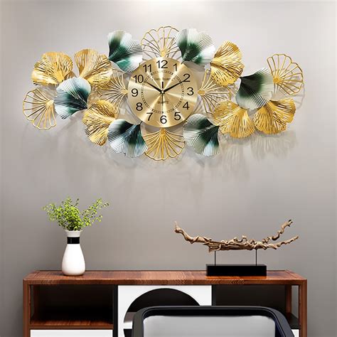 Large 3d Hollow Out Metal Ginkgo Leaves Modern Home Background Decor