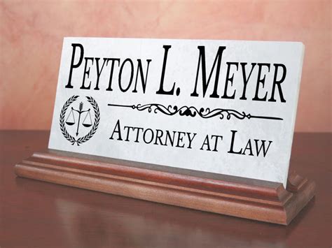 Attorney Desk Name Plate T Custom Personalized Office Nameplate For