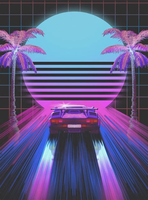 Multiple sizes available for all screen sizes. Download wallpaper 1920x2603 car, retro, art, 80s, neon hd ...