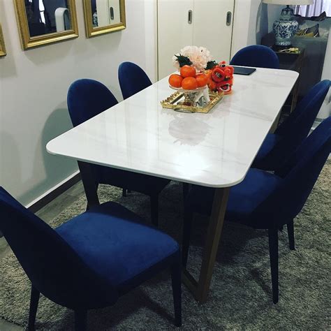 Set (4 round back side chairs), created for macy's. Pamela Berry Blue Velvet Dining Chair by #castlerysg / Customise White Cultured Marble Dining ...