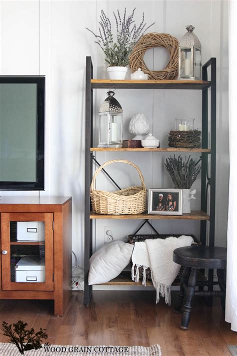 While the days of our ancestors, the tribe's families gathered in front of the fire to listen to the stories of elders, nowadays the small family tribe worships and meets before the magic box called television. Summer Living Room Shelving - The Wood Grain Cottage