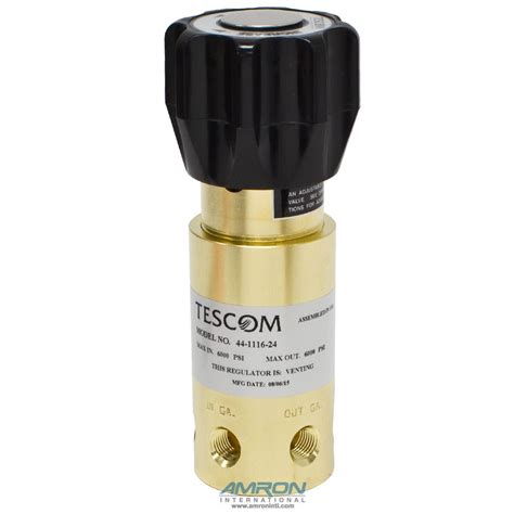 Tescom Pressure Reducing Regulator 50-6,000 PSIG - Brass 44-1116-24