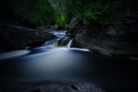 Wallpaper Sunlight Forest Waterfall Dark Night