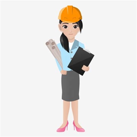 Female Cartoon Clipart Transparent Background Female Female Engineer