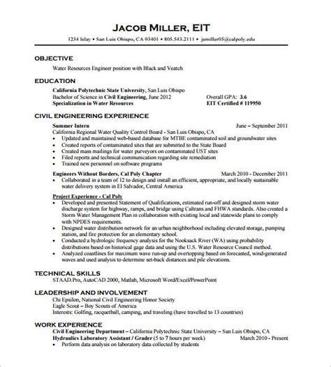 By downloading this freshers civil engineer cv format you will definately save your most valuable time. 20+ Civil Engineer Resume Templates - PDF, DOC | Free & Premium Templates
