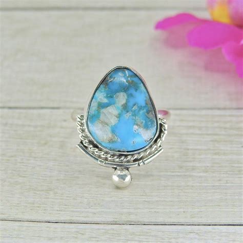 Kingman Turquoise Ring Size 7 1 2 Sterling Silver In 2020