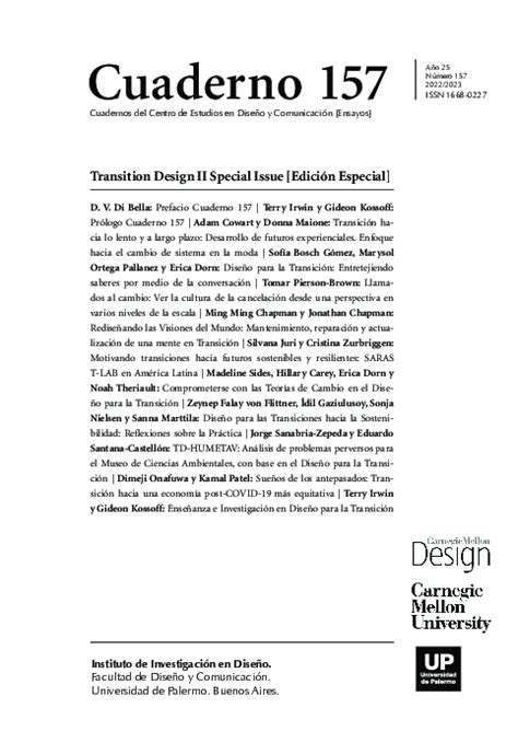 Pdf Transition Design Special Issue Ii Terry Irwin Gideon Kossoff
