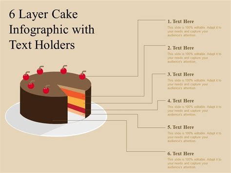 6 Layer Cake Infographic With Text Holders Powerpoint Slides Diagrams