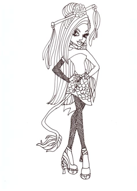 Free Printable Monster High Coloring Pages: Jinafire Free Coloring Sheet