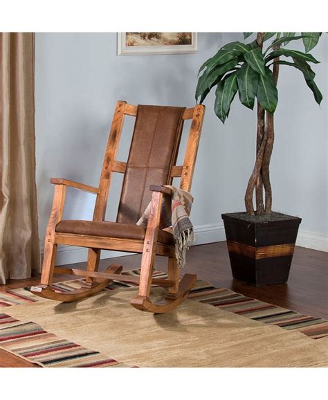 Sunny Designs Sedona Rustic Oak Rocker Brown Cushion Seat Macys