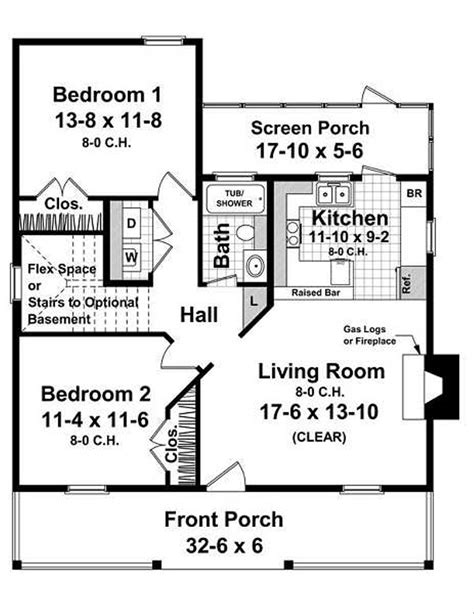 Farmhouse Style House Plan 2 Beds 1 Baths 950 Sqft Plan 21 232