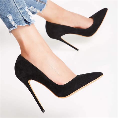 Shoespie Black Classic Suede Sexy Stiletto Heels Black Stiletto Heels Black