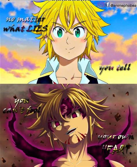 His sacred treasure is the demon sword lostvayne and his inherent power is full counter. Meliodas | Seven deadly sins anime, Seven deady sins ...