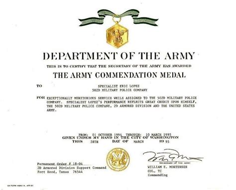 Fascinating Army Certificate Of Achievement Template Certificate Of