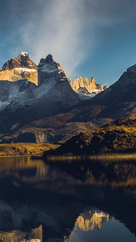Wallpaper Lake Gray Torres Del Paine Chile Mountains