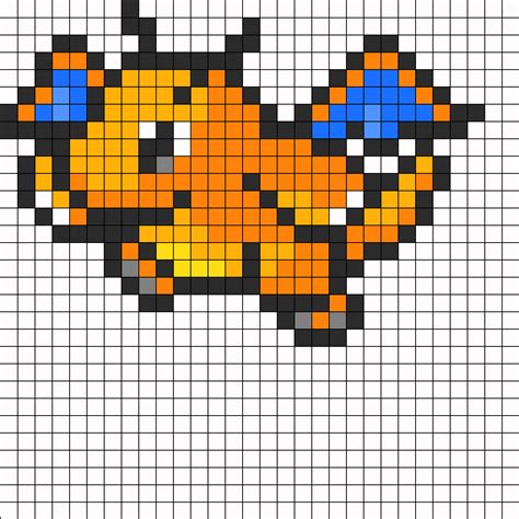 Dragonite Pokemon Sprite Perler Bead Pattern Bead Sprites