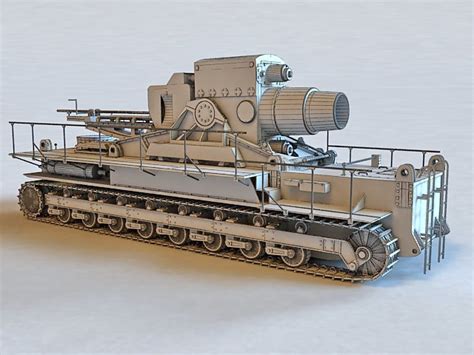 Karl Gerat 041 Siege Artillery 3d Model 3ds Max Files Free Download