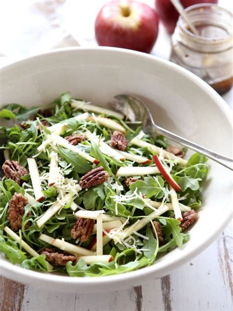Apple Arugula Salad With Cheddar And Candied Pecans Recipe Candied