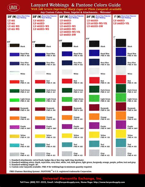 Lanyard Webbings Pms Color Pantone Matching System Color Webbing