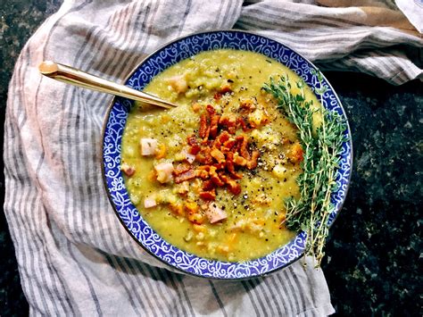 Split Pea Soup With Smoked Bacon And Thyme A Hint Of Wine