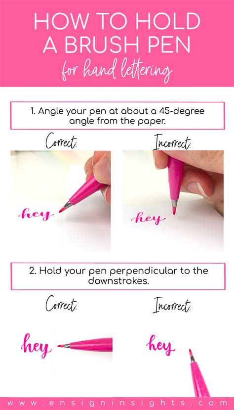 How To Hold A Brush Pen For Hand Lettering Ensign Insights