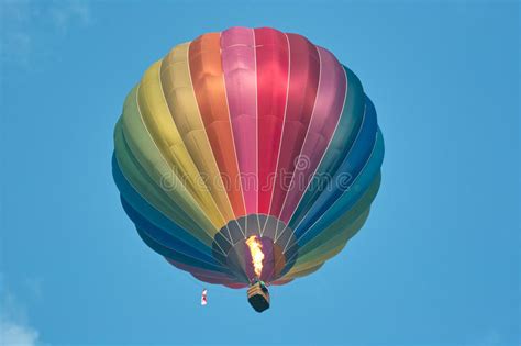 Colorful Hot Air Balloon In Flight Stock Image Image Of Wicker
