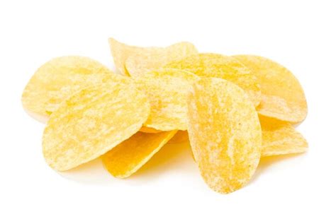 Premium Photo Yellow Potato Chips Isolated On White