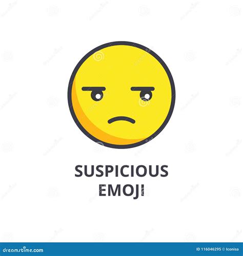 Suspicious Emoji Outline Icon Signs And Symbols Can Be Used For Web