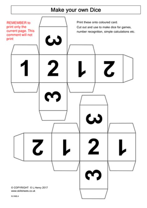 Make Your Own Dice Nets By Skillsheets Teaching Resources