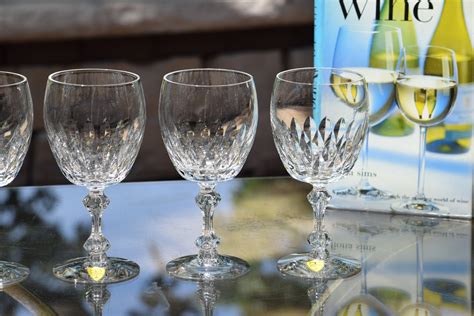 4 Vintage Crystal Cut Wine Glasses Tiffin Franciscan Manchester C