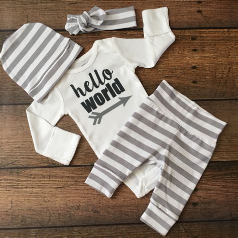 Newborn Baby Gender Neutral Ready To Ship Coming Home Outfit