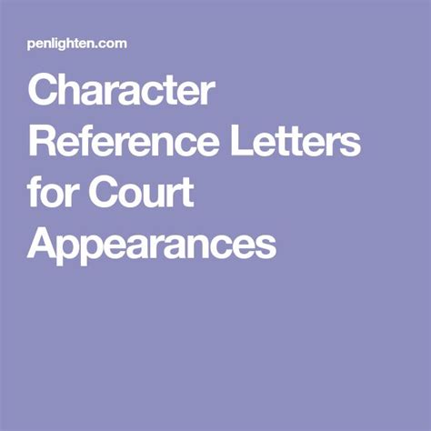 Character Reference Letters For Court Appearances