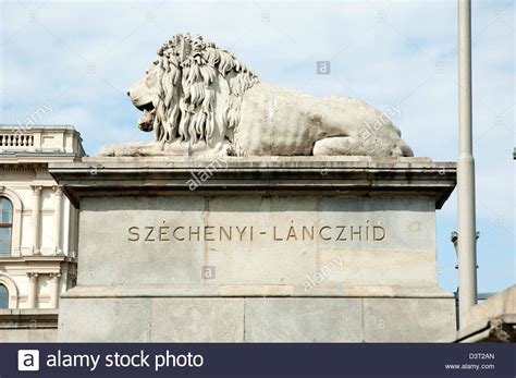 The Lions Of The Chain Bridge In Budapest Hungary Stock Photo Alamy