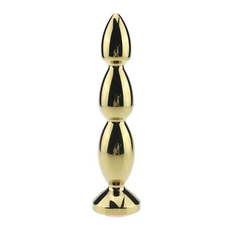 New Gold Type Metal 3 Balls Anal Beads Butt Plug Jewel Anal Plug Dildo