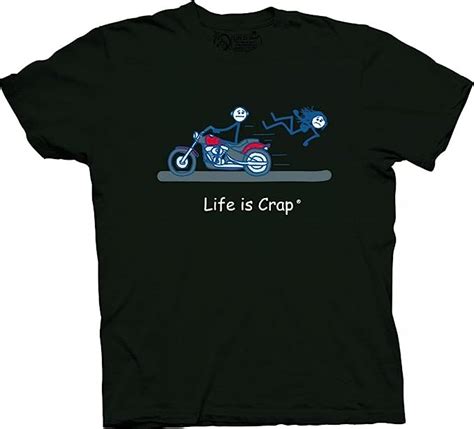 Life Is Crap Motorcycle Babe Black 4x Amazonca Sports And Outdoors