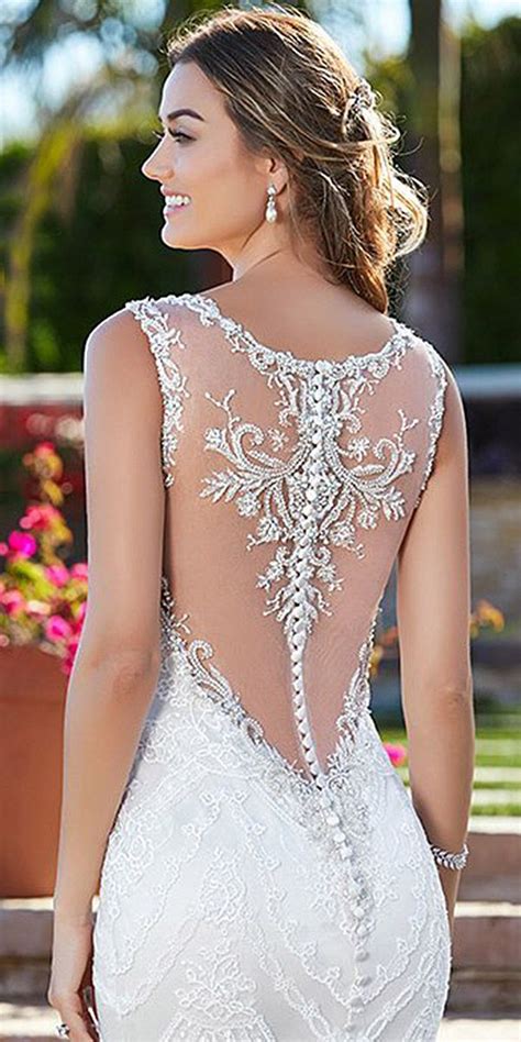 21 Lovely Lace Back Wedding Dresses Full Gallery Weddingdressesgui Vestido De Novia
