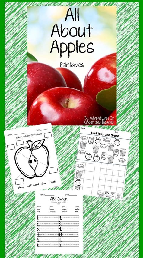 All About Apples Printables Math Activities Elementary Apple Facts