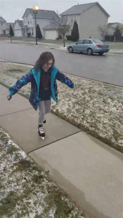 Ice Skating On Sidewalks In Romeoville Its So Icy Out In Romeoville