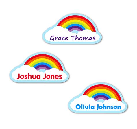 Rainbow Name Labels Stickers For School Supplies Waterproof Etsy New