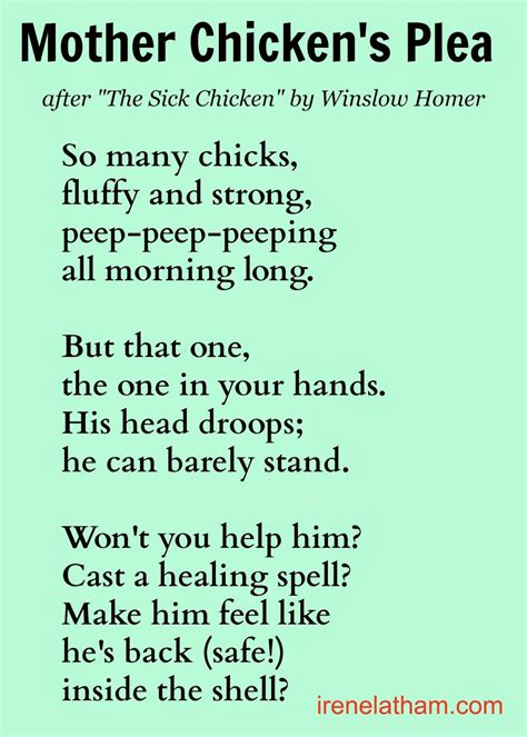 Live Your Poem Artspeak Poem 6 Mother Chickens Plea